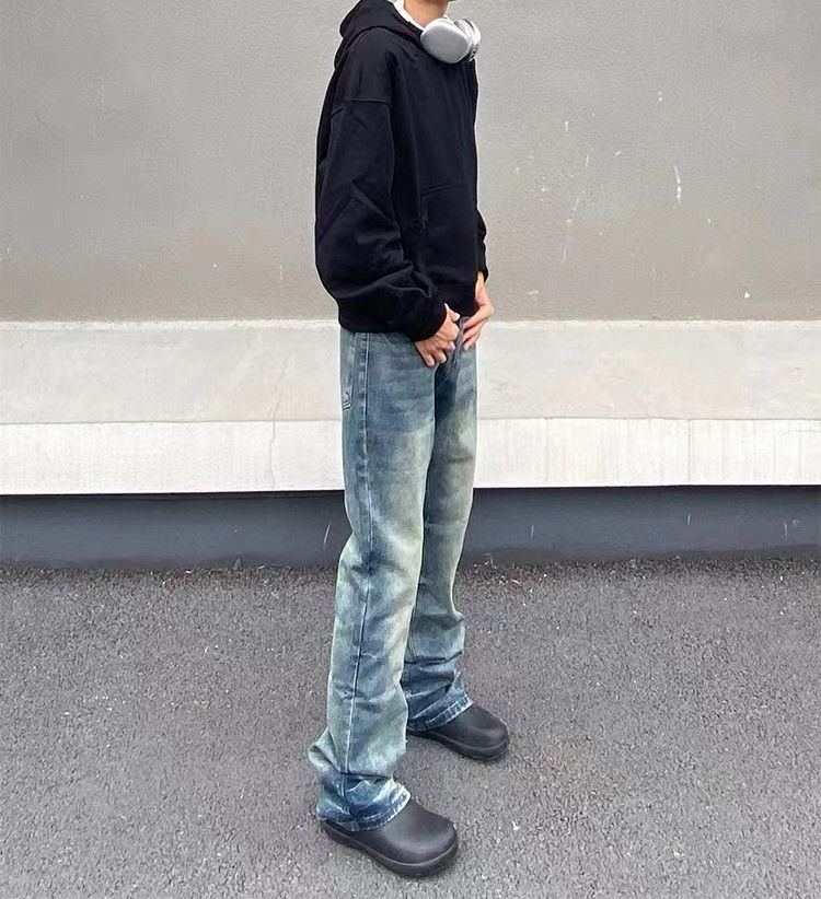 Japanese Brand × Jean High Street Aged Washed Straight Leg Micro Flare Jeans Size US 31 - 2 Thumbnail
