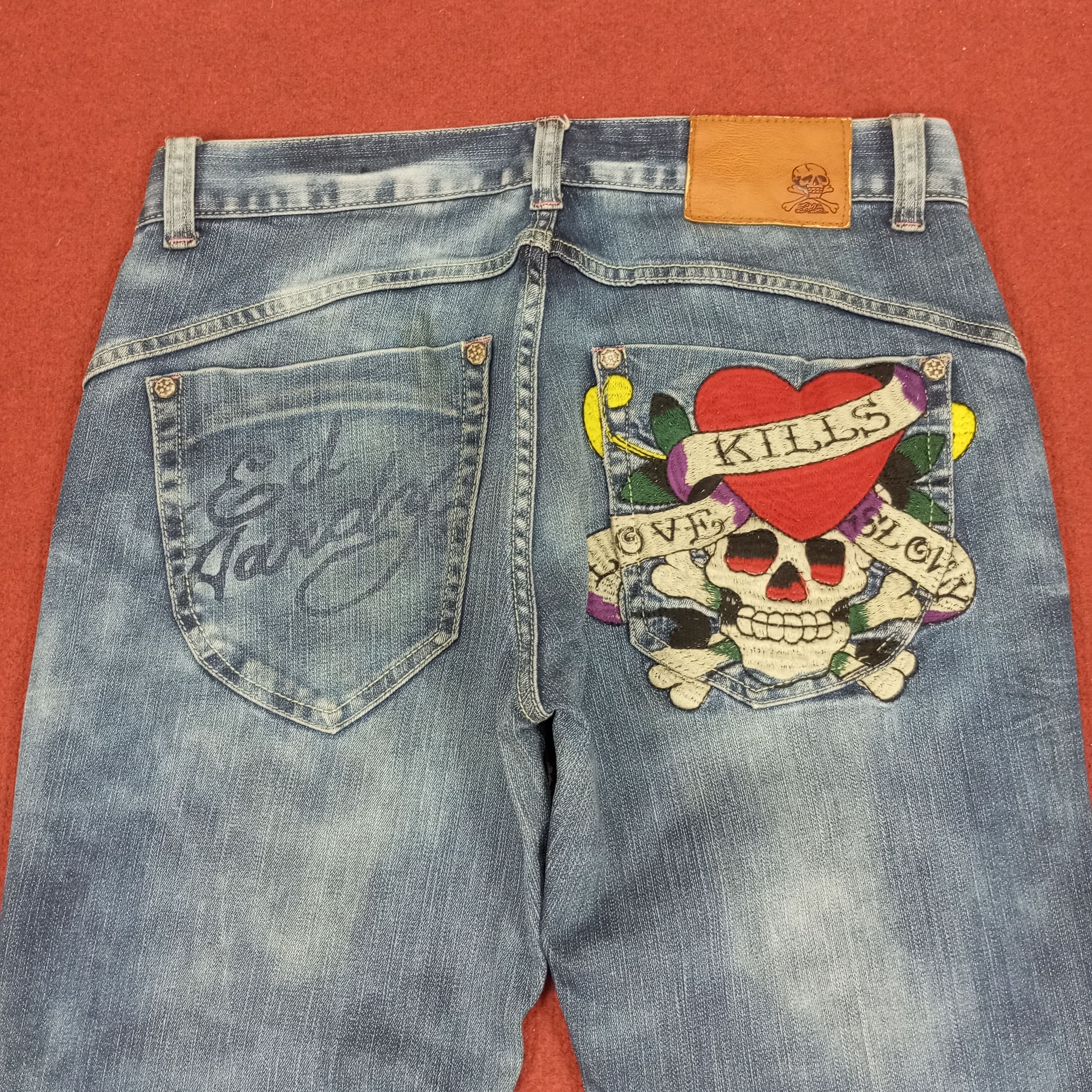 Christian Audigier × Ed Hardy × Vintage Ed Hardy Streetwear Style Jeans Skulls Design Size US 32 / EU 48 - 2 Thumbnail