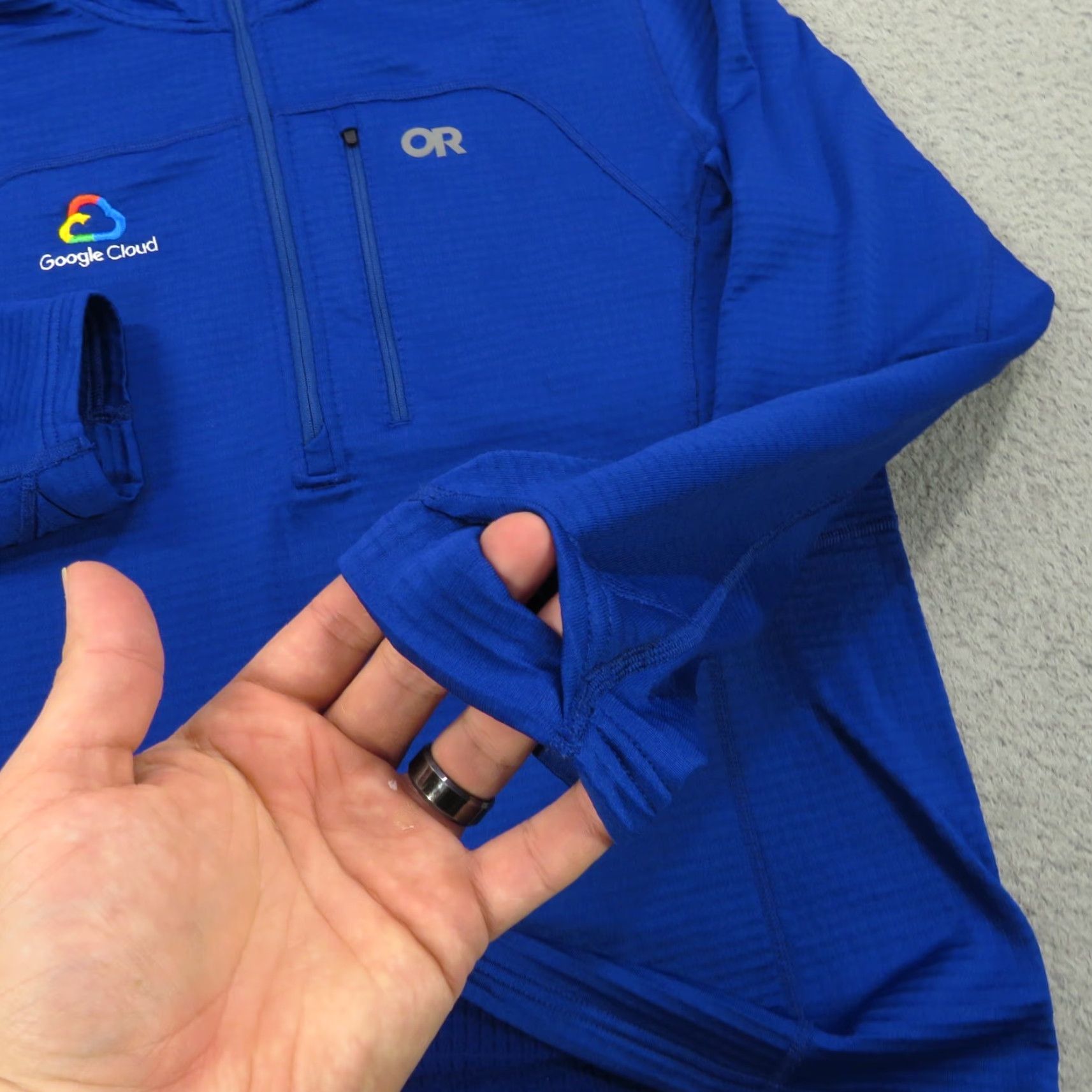 Outdoor Research Outdoor Research Jacket Mens Medium Blue 1/4 Zip Tech Grid Thermal Fleece Waffle Size US M / EU 48-50 / 2 - 6 Thumbnail
