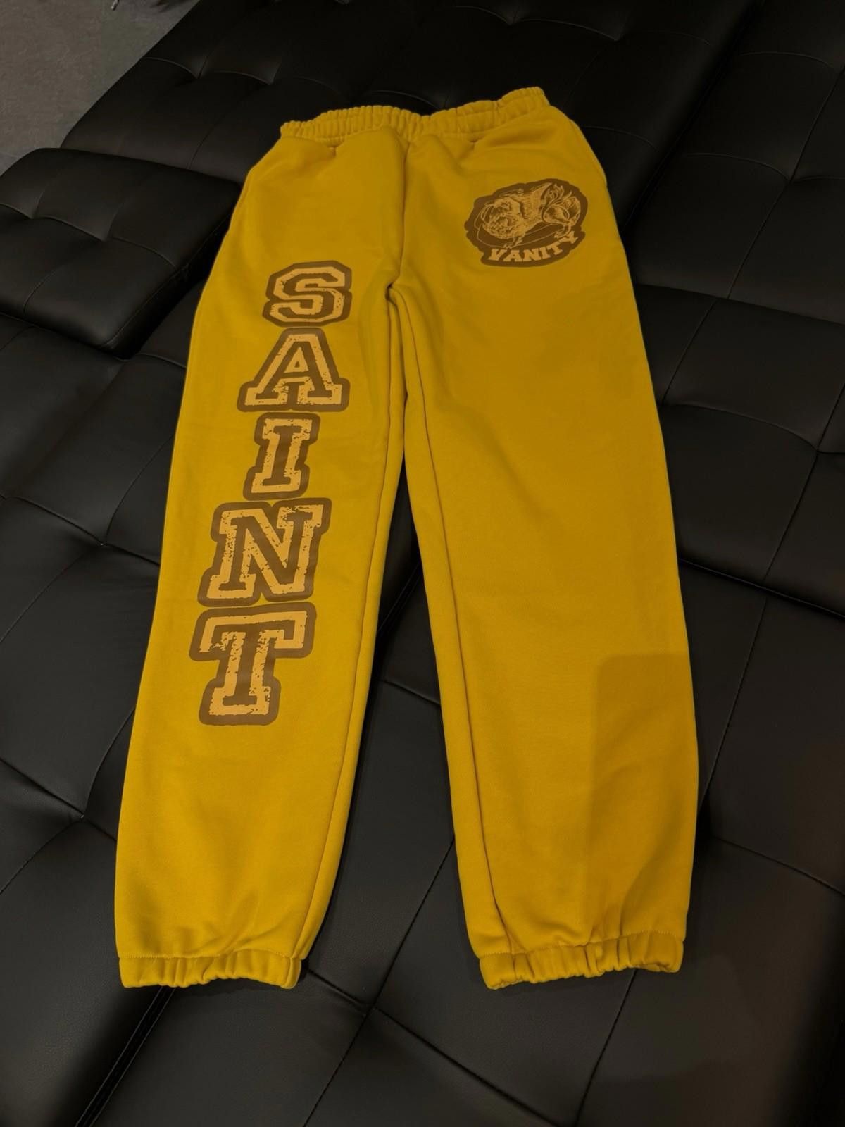 Saint Vanity Size M - Saint Vanity Varsity Sweatpants Yellow NEW 2025 Size US 32 / EU 48 - 4 Thumbnail