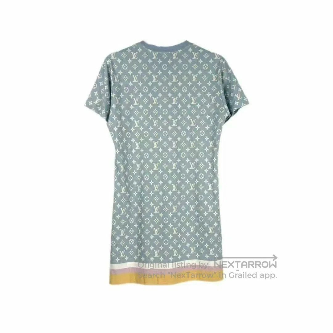 Balenciaga blue logo chain short sleeve dress. Size L / US 10 / IT 46 - 2 Thumbnail