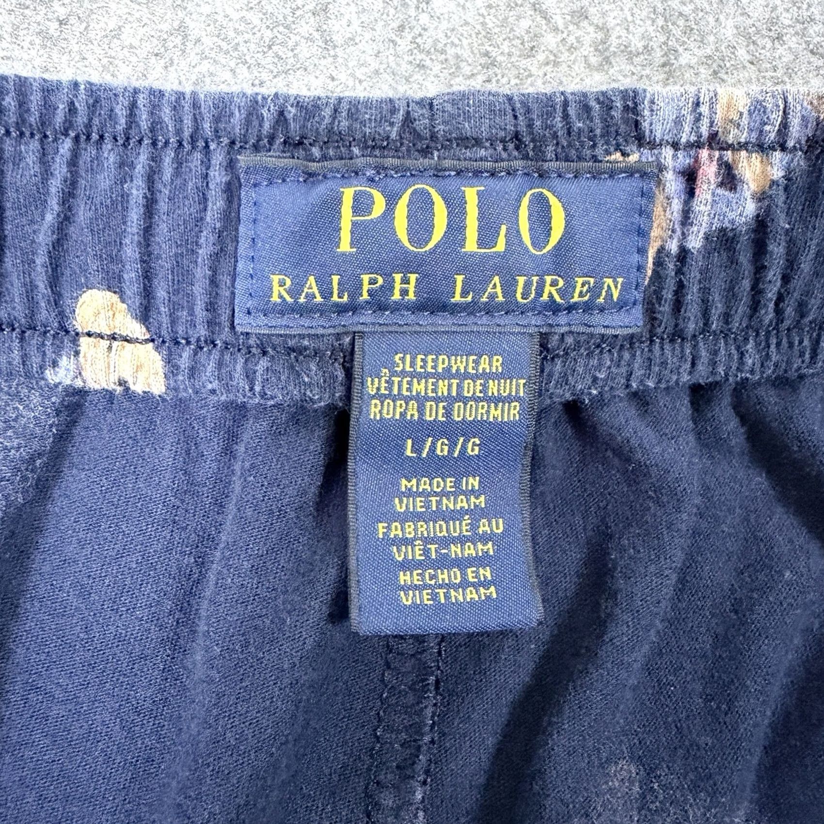 Polo Ralph Lauren Polo Ralph Lauren Bear Pajama Joggers Mens Size Large Navy Blue (Actual 30x29) Blue 90s Logo Sleepwear Size US L / EU 52-54 / 3 - 6 Thumbnail
