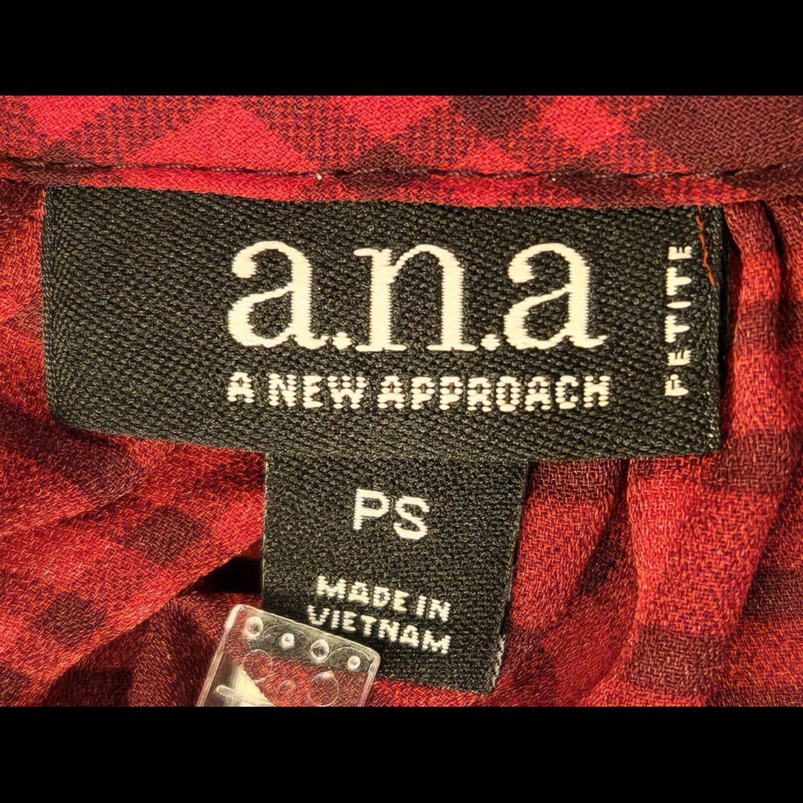 Other a.n.a A New Approach Petite Small PS Blouse Red Plaid Top Size S / US 4 / IT 40 - 4 Thumbnail