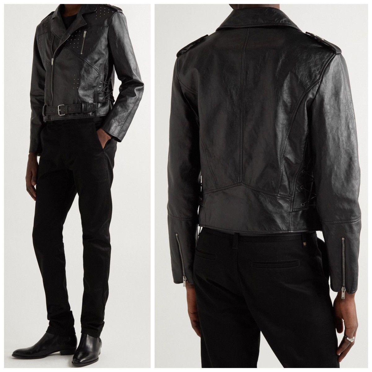 Saint Laurent Paris Saint Laurent Paris, dot studs, cropped leather Jacket Size US M / EU 48-50 / 2 - 25 Thumbnail