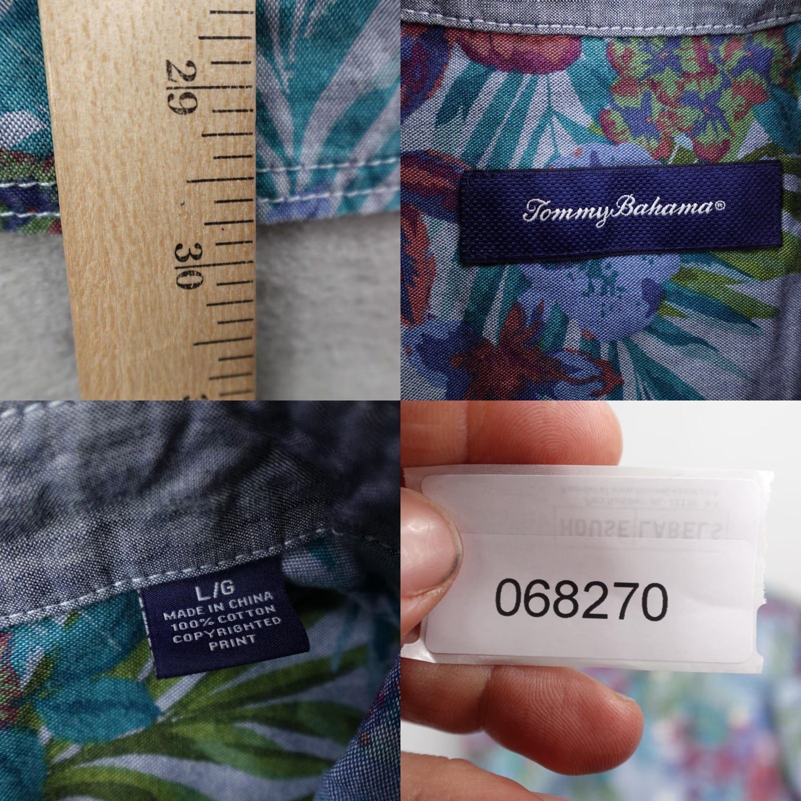 Tommy Bahama Tommy Bahama Shirt Mens Large Blue Hawaiian Aloha Floral Button-Up Camp Lounge Size US L / EU 52-54 / 3 - 8 Thumbnail