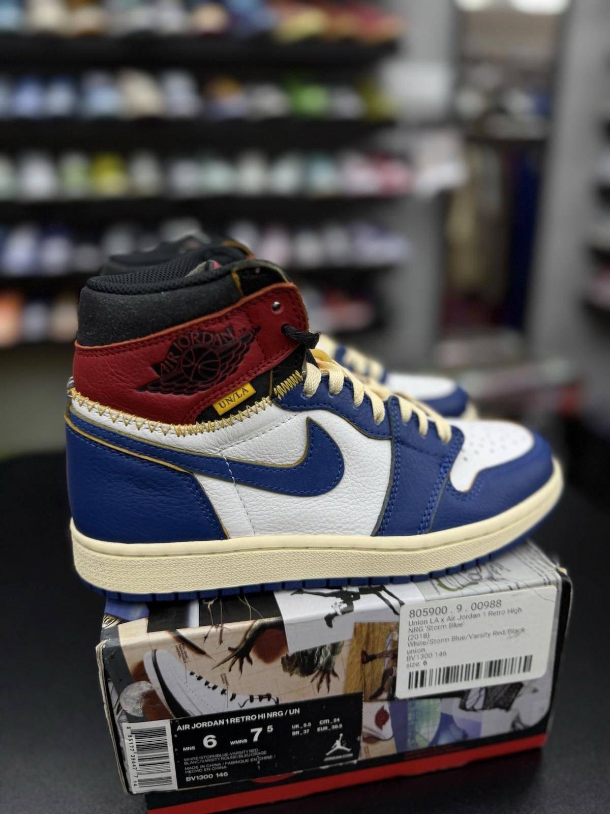 Jordan Brand Size 6M/7.5W - Jordan 1 Retro NRG x Union LA High Storm Blue Size US 6 / EU 39 - 4 Thumbnail