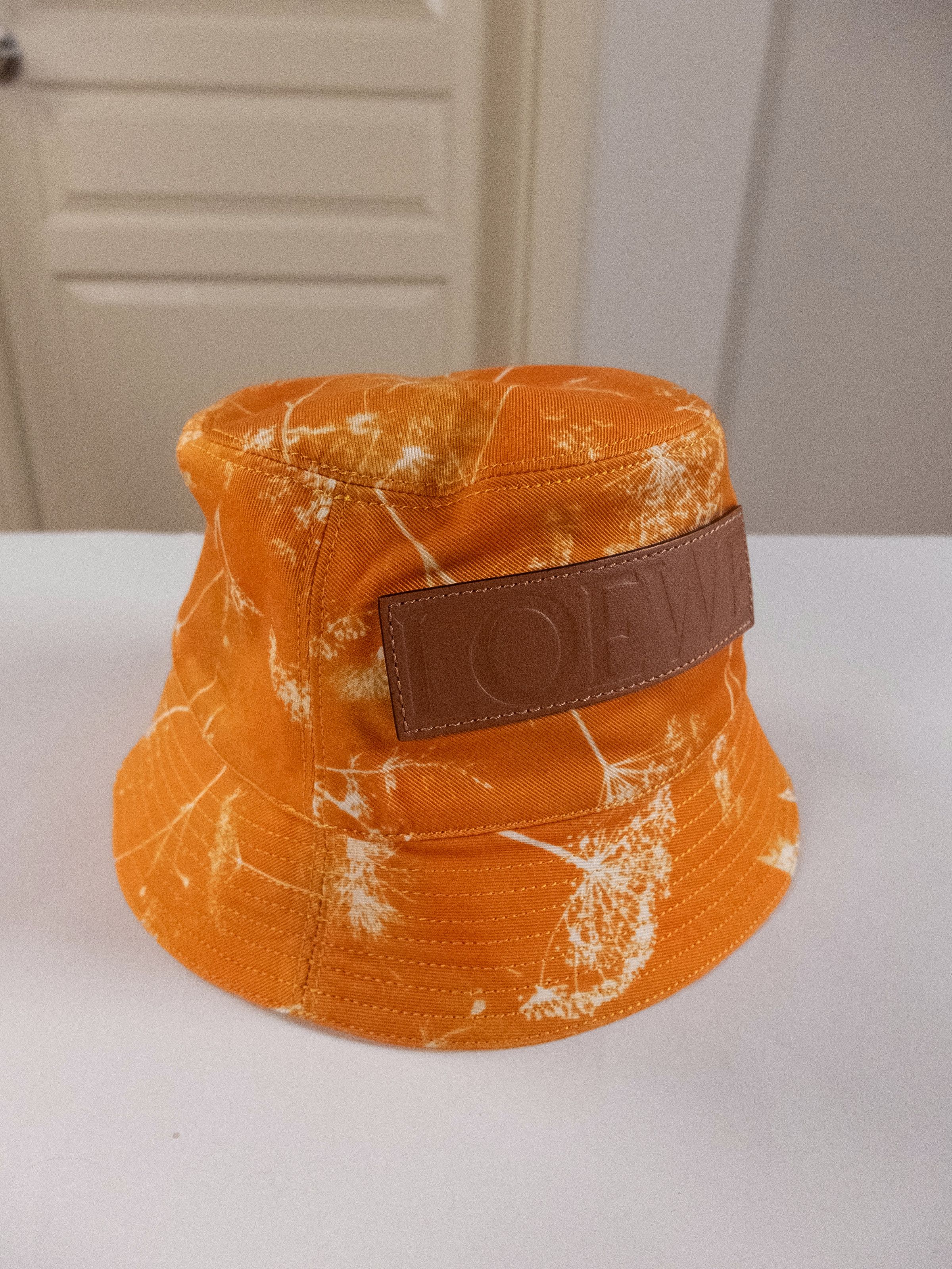Loewe LOEWE Paula's Ibiza orange fennel print bucket hat authentic Size ONE SIZE - 3 Thumbnail