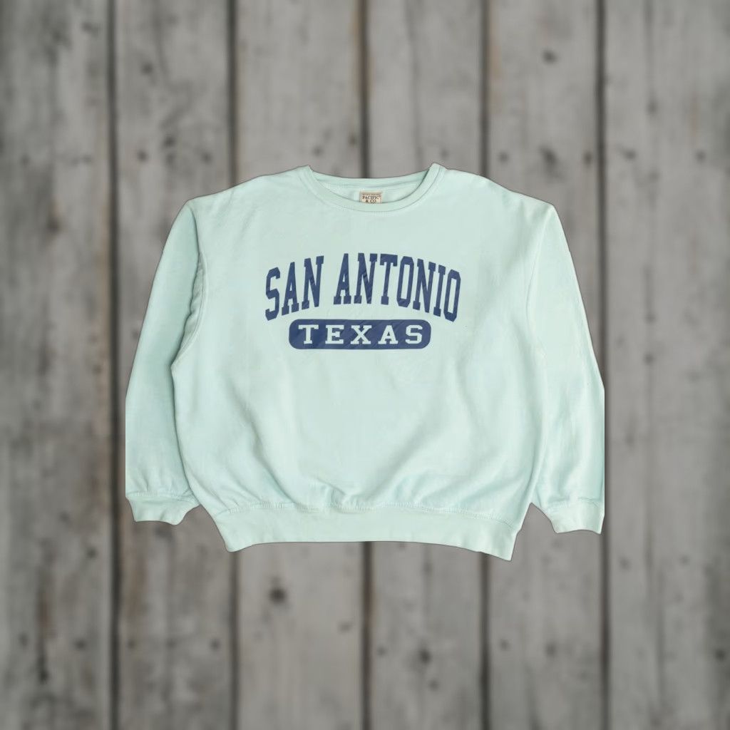 Vintage VINTAGE San Antonio Texas Boxy Sweatshirt Pacific & Co. X-Large Blue Sweatshirt Mens Size US XL / EU 56 / 4 - 1 Thumbnail