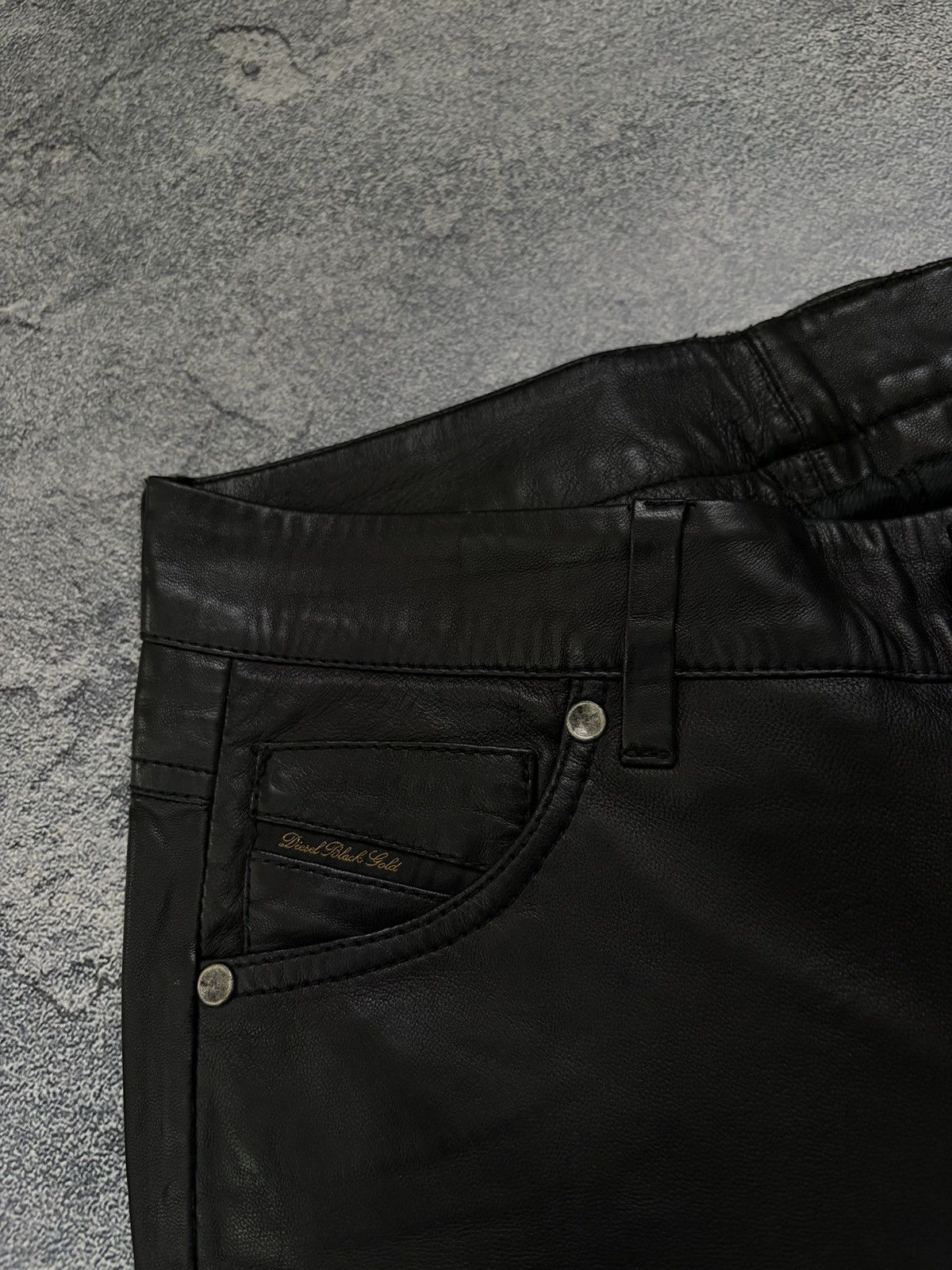 Diesel Black Gold Diesel Black Gold Lambskin Leather Pants Snap Detail 27 Size 27" / US 4 / IT 40 - 12 Thumbnail