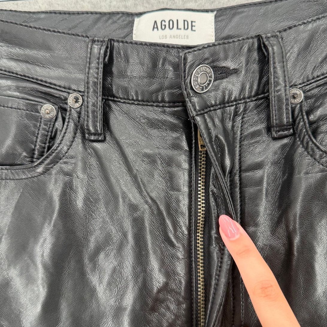 Agolde AGOLDE Detox Recycled Leather 90s Pinch High Waist Pant Size 26" / US 2 / IT 38 - 2 Thumbnail