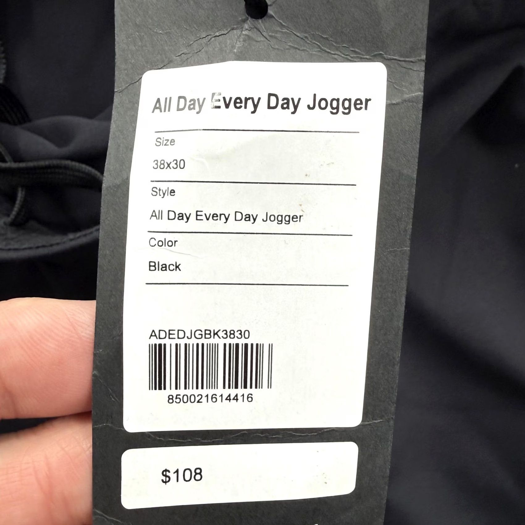 Vintage Public Rec All Day Every Day Jogger Mens 38x30 Black Tapered Pants Jogger Elastic Waist Zip Pocket Size US 38 / EU 54 - 5 Thumbnail