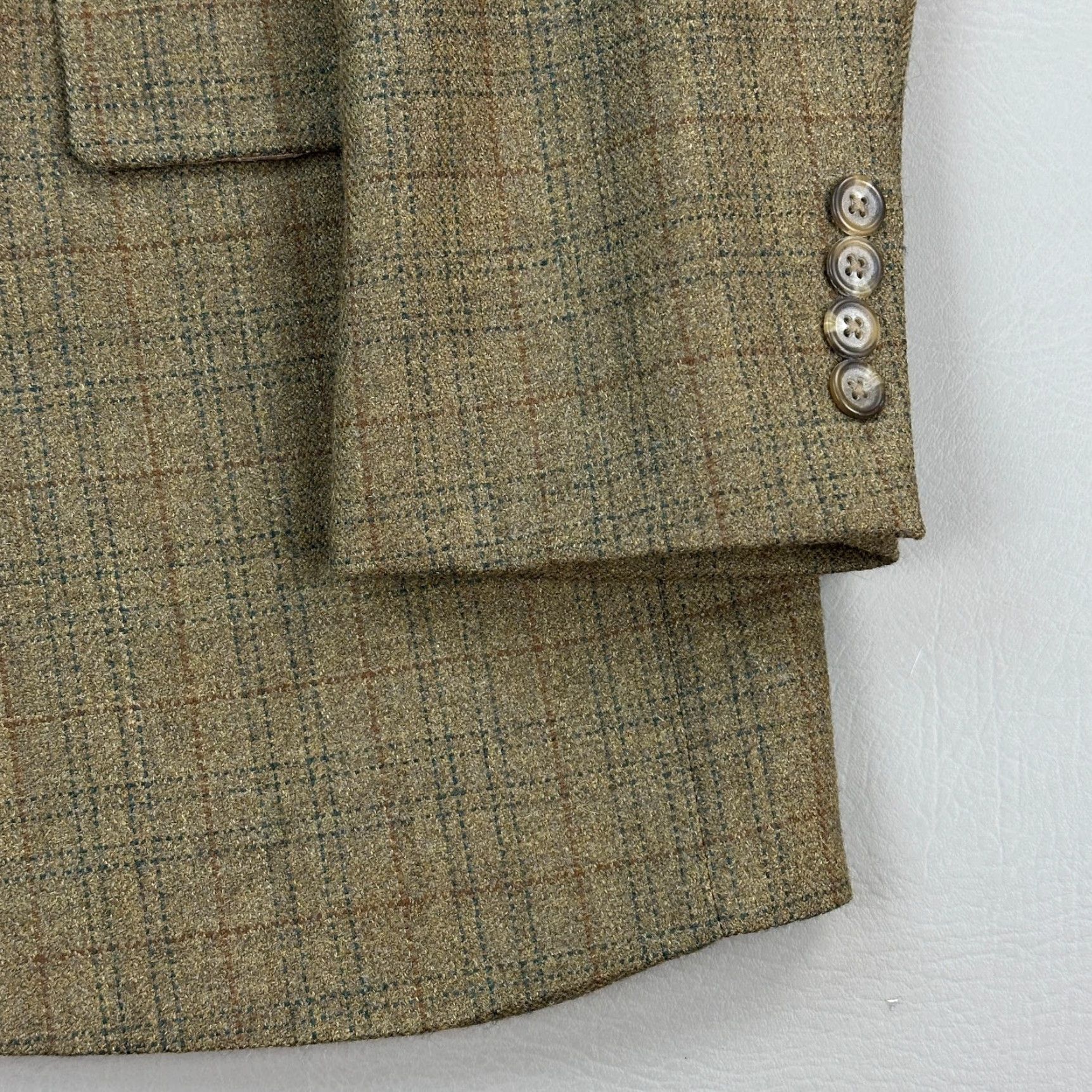 Ralph Lauren VINTAGE Ralph Lauren Chaps Blazer Mens 40R Tan Plaid Lambswool Sport Coat Jacket Size 40R - 3 Thumbnail