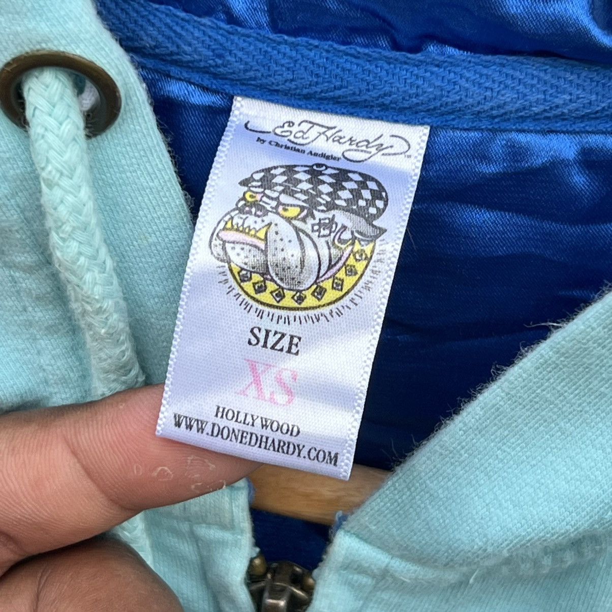 Ed Hardy “ED HARDY” NEON BLUE ZIP UP HOODIE Size XS / US 0-2 / IT 36-38 - 11 Thumbnail