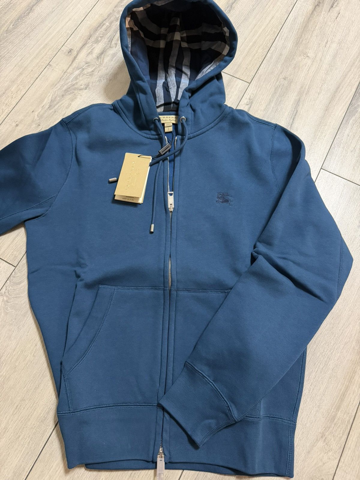 Burberry Burberry Clarendon Mineral Blue zip-up hoodie Size US S / EU 44-46 / 1 - 1 Thumbnail