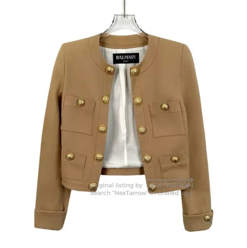 Balmain Balmain Brown Cotton Women's Jacket . Size XXS / US 00 / IT 34 - 1 Thumbnail