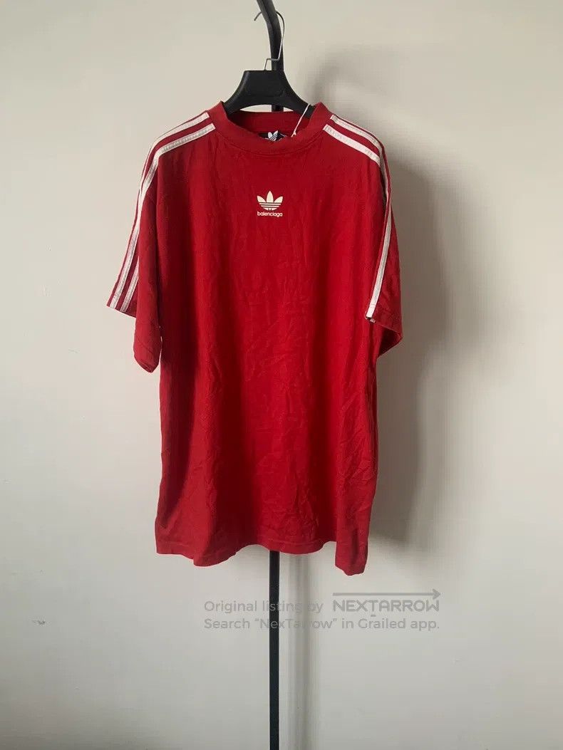 Balenciaga Balenciaga Three-stripe logo printed round neck short-slee Size US S / EU 44-46 / 1 - 1 Thumbnail