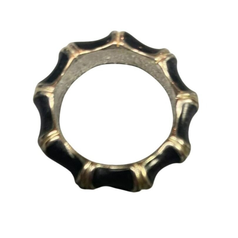 Other Gold & Silver-Tone Ring Set With Black Bamboo & Engraved Des Size ONE SIZE - 7 Thumbnail