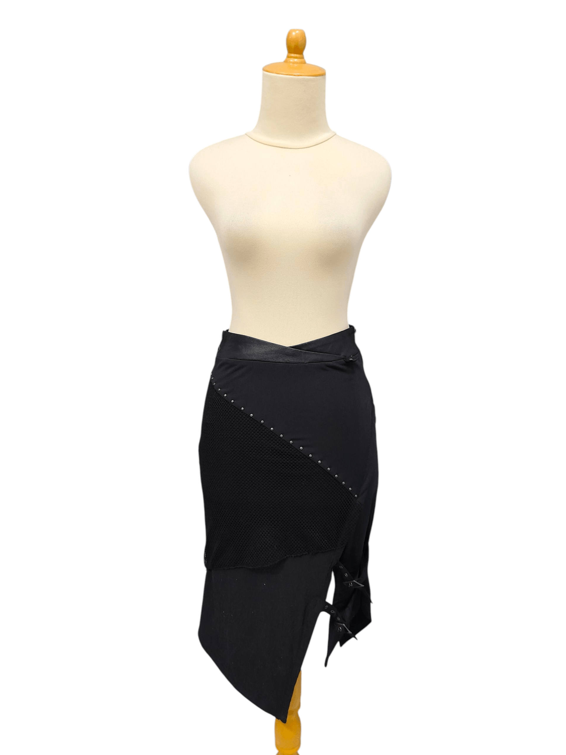 Seditionaries ❤️‍🔥Ozz On 🇯🇵 Asymmetric Gothic Mesh Stud Vkei Skirt Size 29" - 8 Thumbnail