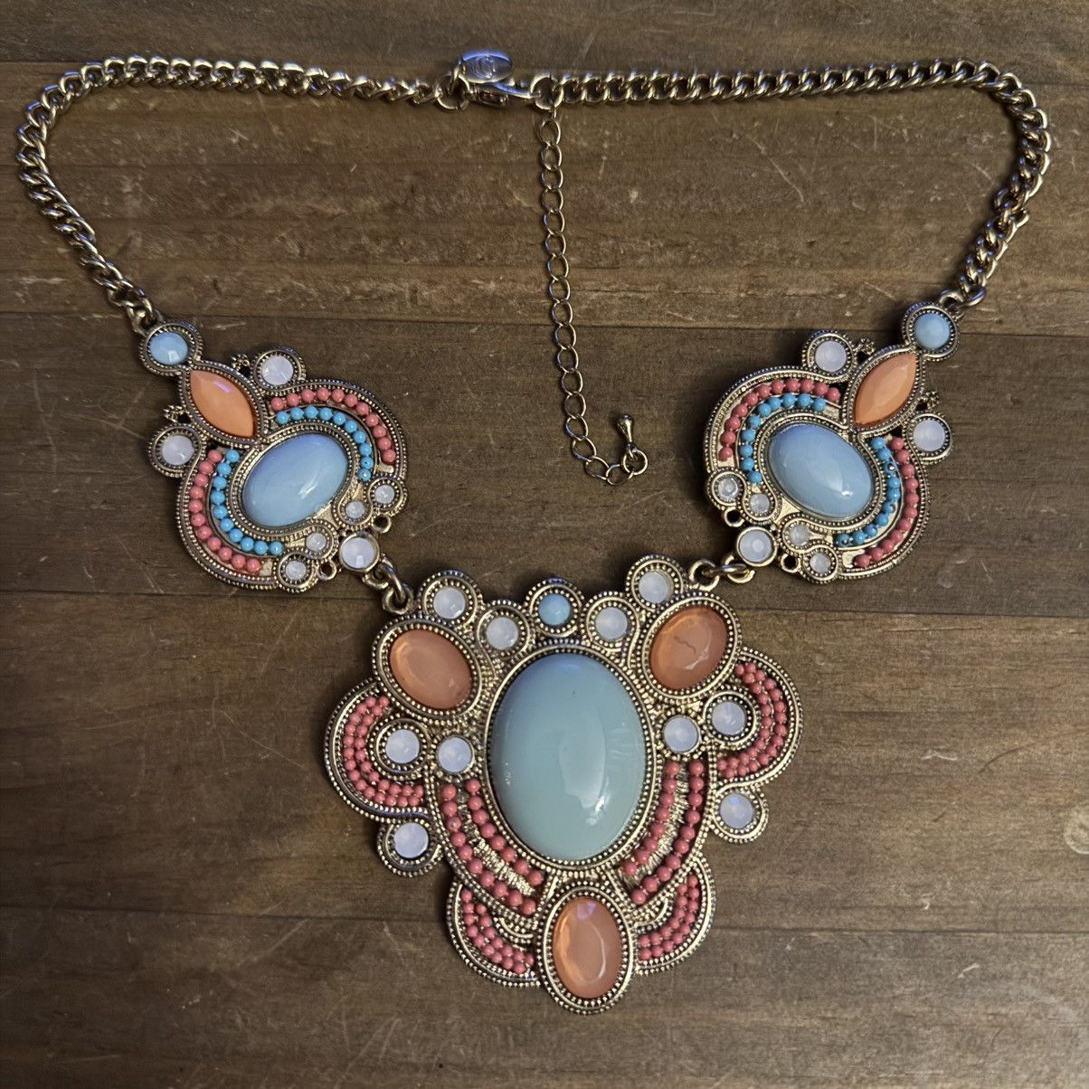Other Charming Charlie coral and aqua cabochon statement necklace Size ONE SIZE - 2 Thumbnail
