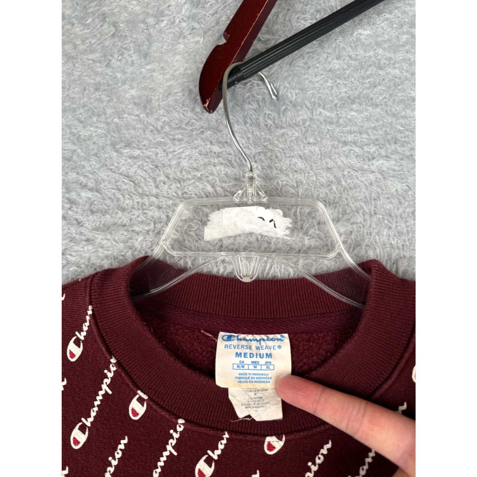 Champion Champion Sweater Bergundy Adult Medium Reverse Weave All Over Print Crew Neck Size US M / EU 48-50 / 2 - 6 Thumbnail