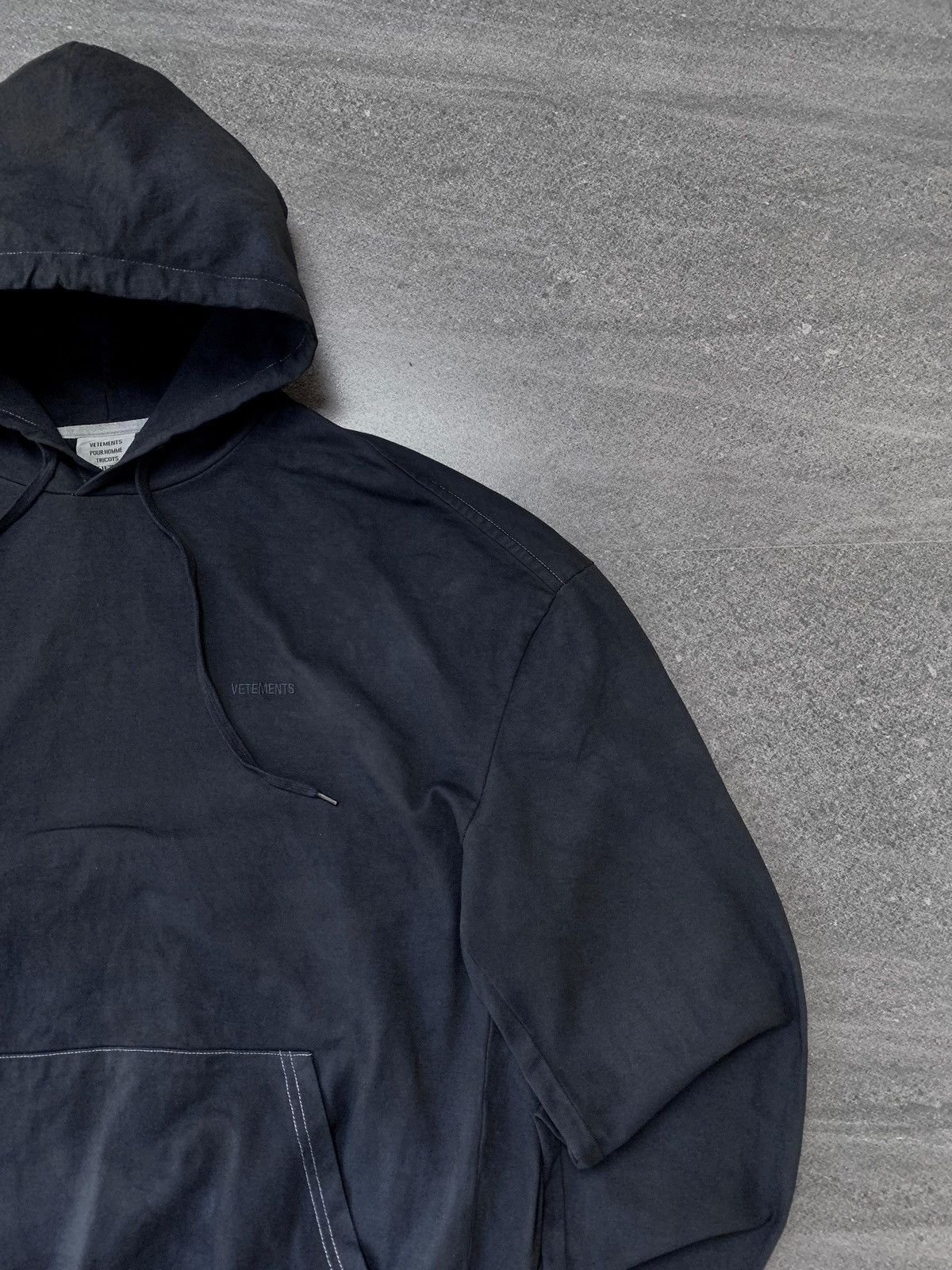 Vetements FREE TAX! Black Dyed Embroidery Logo Hoodie - Small Size US S / EU 44-46 / 1 - 2 Thumbnail