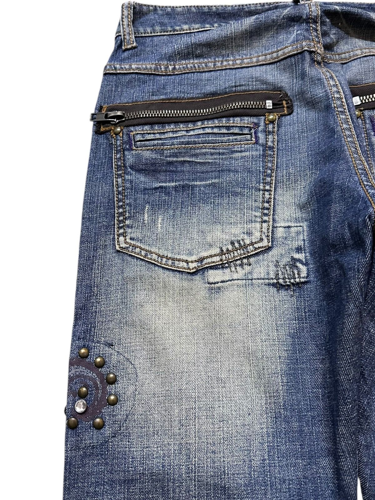 POST ARCHIVE FACTION (PAF) Vintage Global Work Studded Bondage Punk Denim Size US 31 - 12 Thumbnail