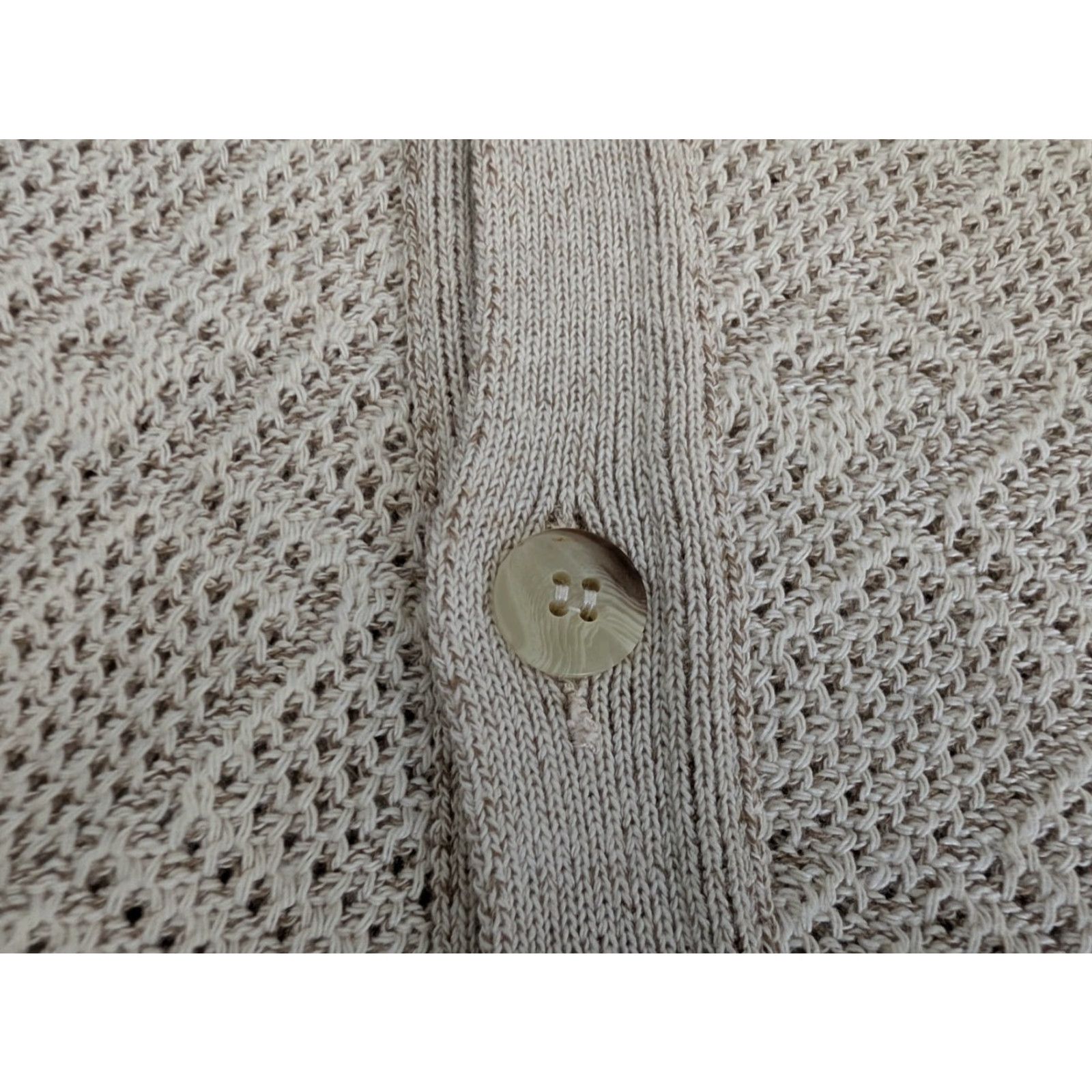 Croft & Barrow VINTAGE Croft Barrow Grandpa Sweater Mens LT Beige Cardigan Cotton Blend Italy Made Size US L / EU 52-54 / 3 - 6 Thumbnail