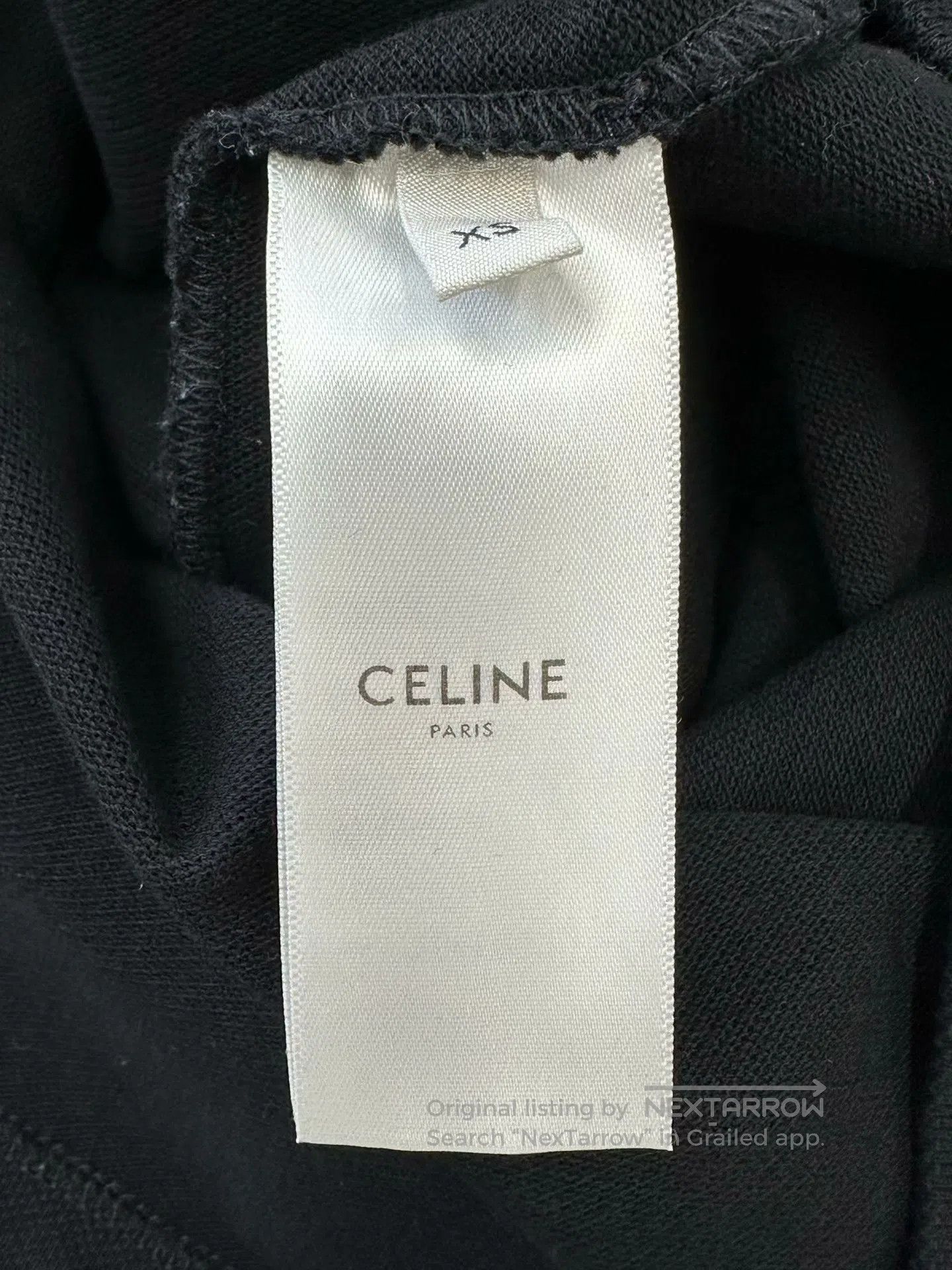 Celine CELINE Black embroidered Triumph Arch logo short-sleeve po Size US XS / EU 42 / 0 - 4 Thumbnail