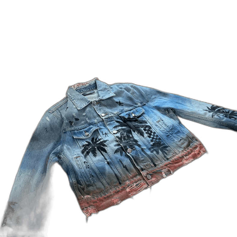 Amiri amiri palm tree denim jacket Size US M / EU 48-50 / 2 - 1 Thumbnail