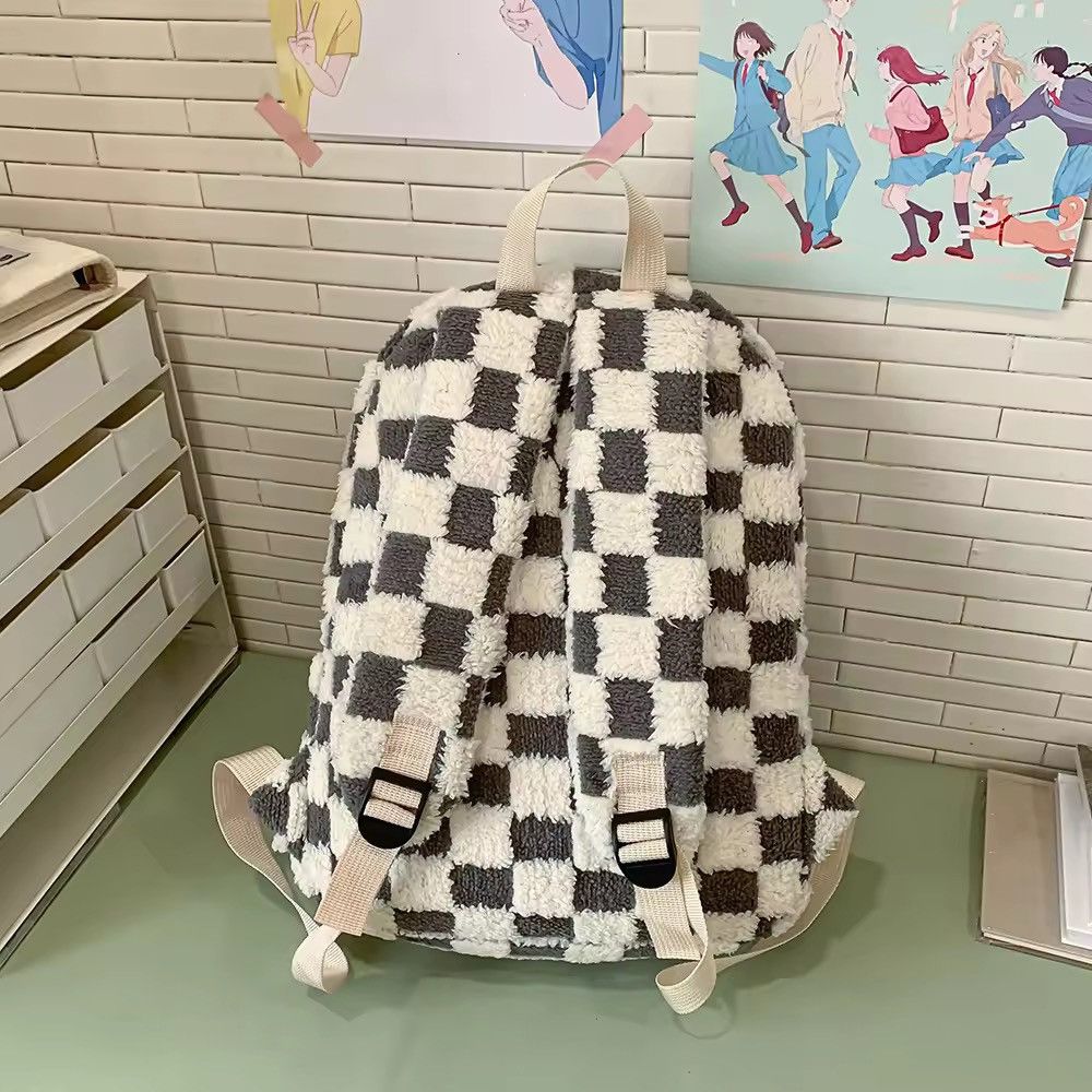 Japanese Brand Ins Style Backpack Fluffy Backpack Size ONE SIZE - 4 Thumbnail