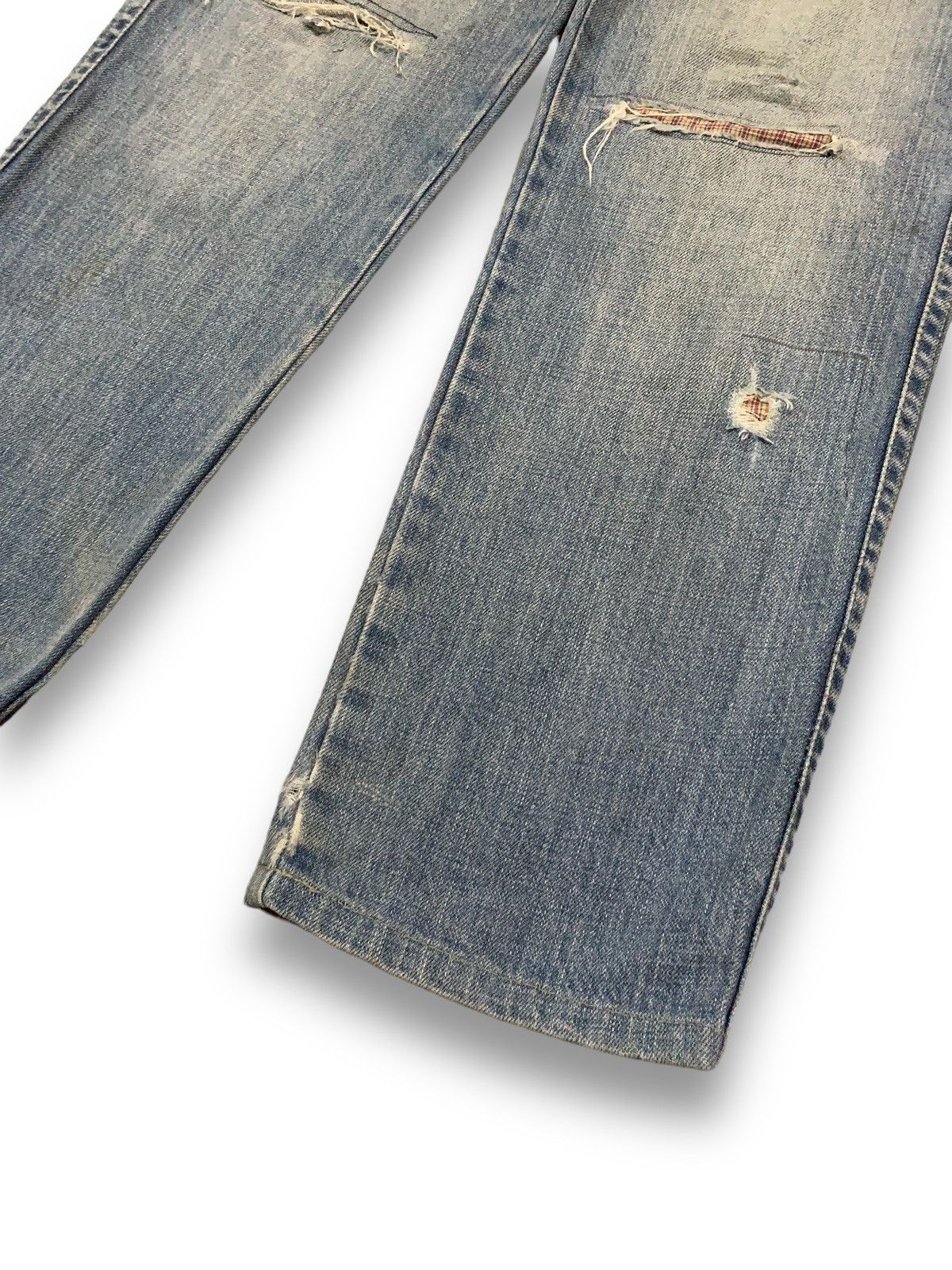 Beams Plus Vintage Japanese Brand Beams Patched Distressed Grunge Jeans Size US 29 - 11 Thumbnail