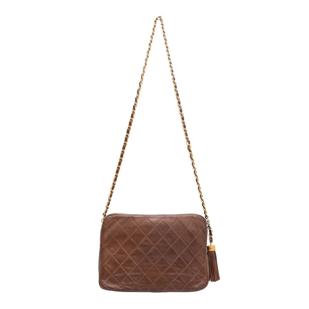 Chanel × Vintage Chanel 1986-1988 Tassel Camera Bag 24k Gold Plates Hardware Size ONE SIZE - 4 Thumbnail