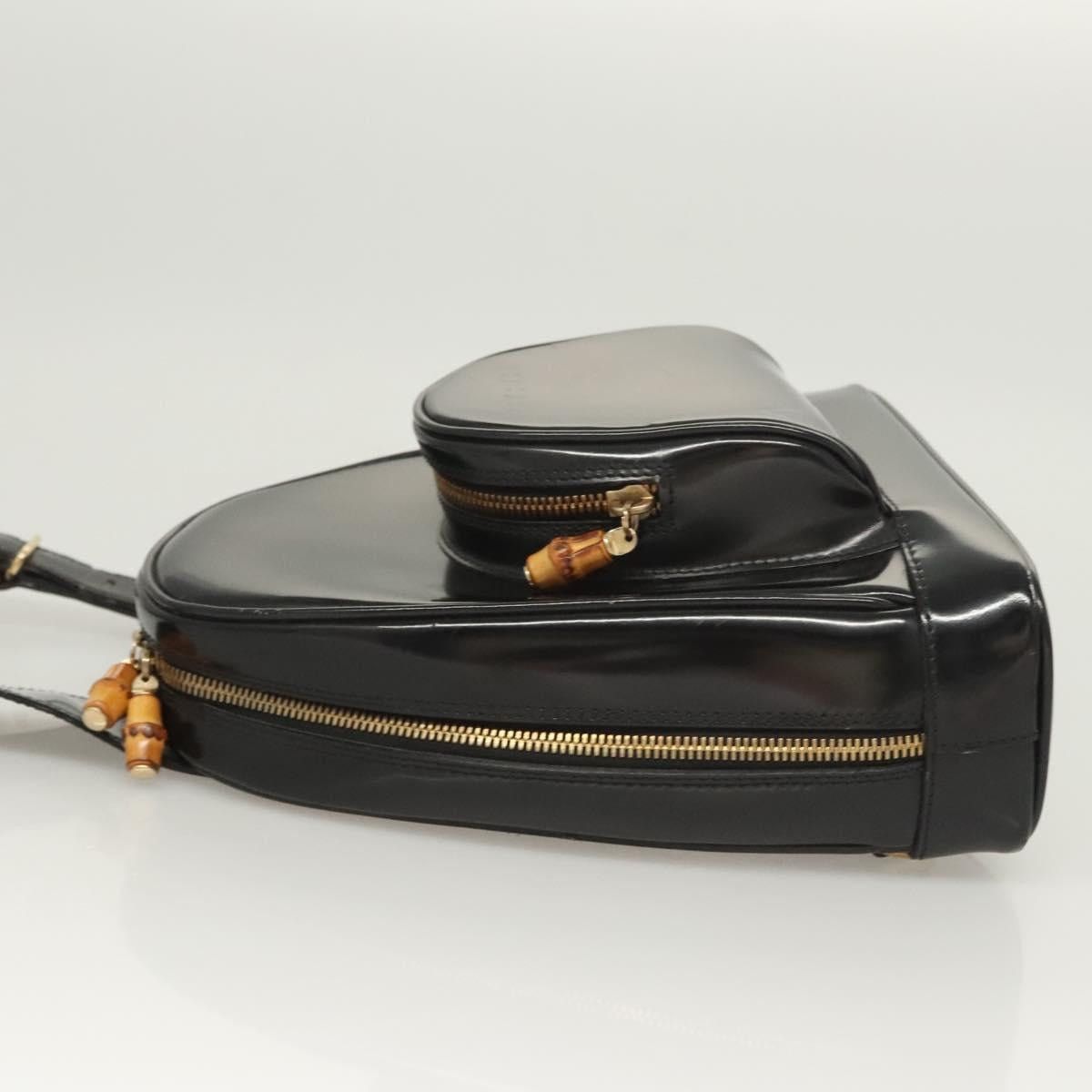 Gucci GUCCI Bamboo Shoulder Bag Enamel Black Gold 007 2113 007 Size ONE SIZE - 5 Thumbnail