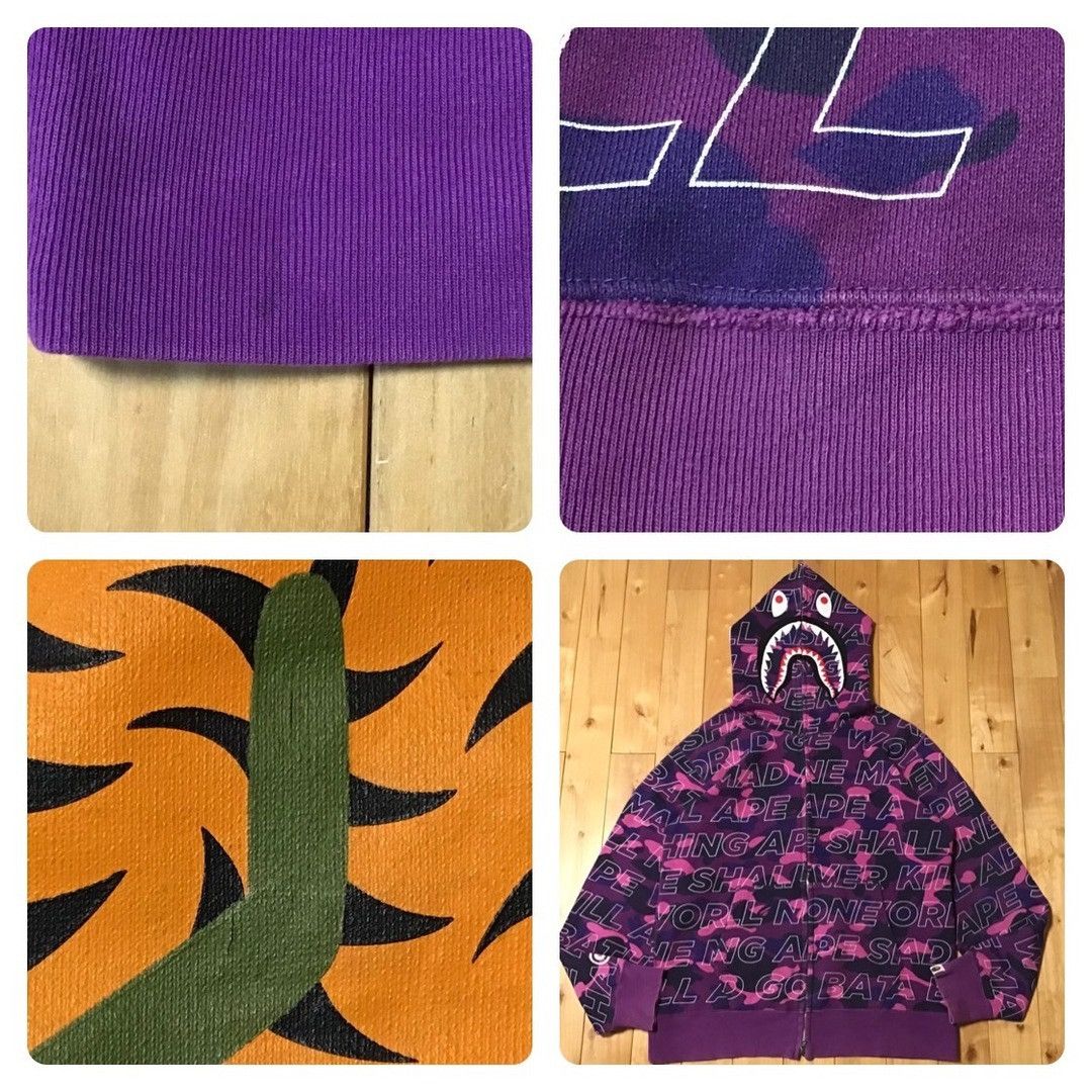 Bape BAPE TEXT COLOR CAMO Shark Full Zip Hoodie Camo Purple Camo Size US XL / EU 56 / 4 - 6 Thumbnail