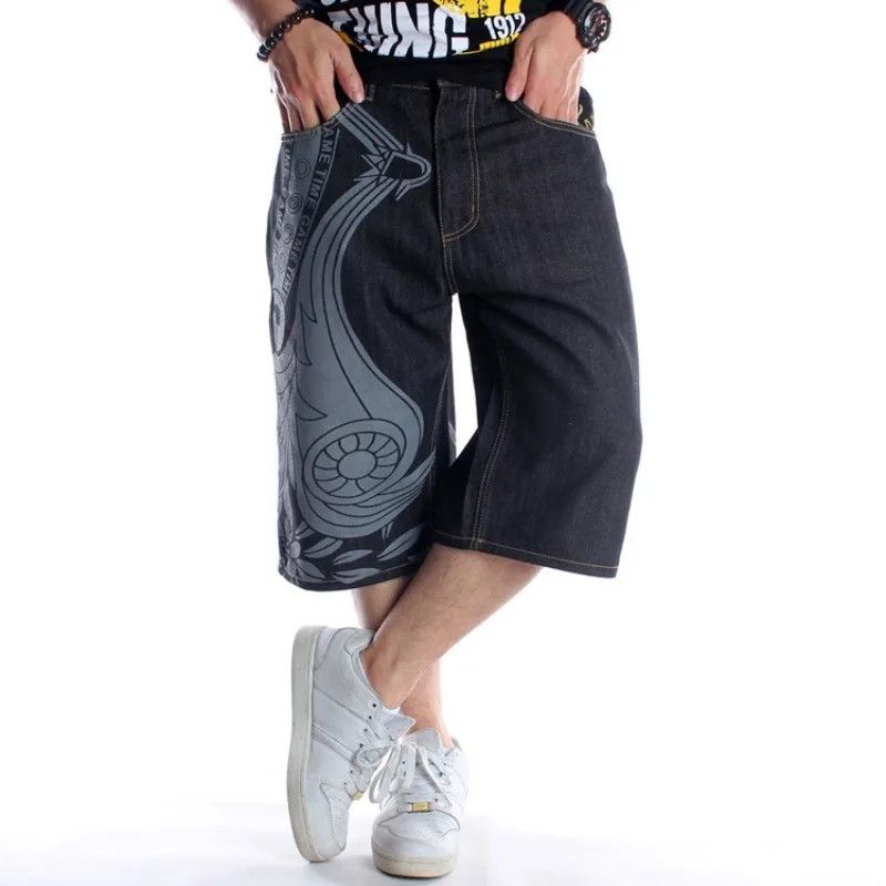 Japanese Brand × Jean Hip Hop Printed Embroidery Jorts Size US 38 / EU 54 - 2 Thumbnail
