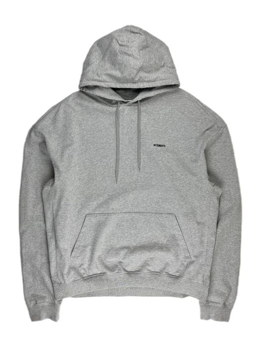 Vetements SS18 Vetements Embroidered Logo Oversized Hoodie Grey