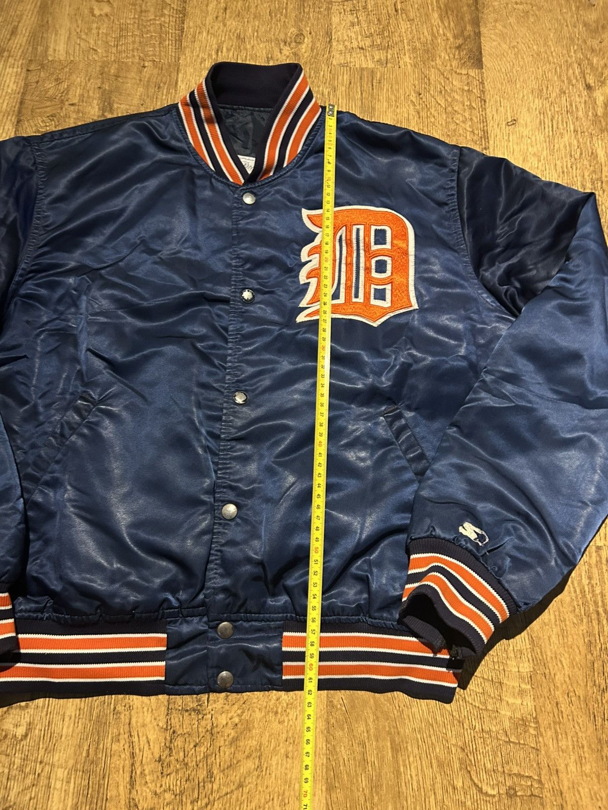 Starter Vintage Detroit Tigers Satin Bomber Jacket 90s MLB Diamond Size US L / EU 52-54 / 3 - 17 Thumbnail