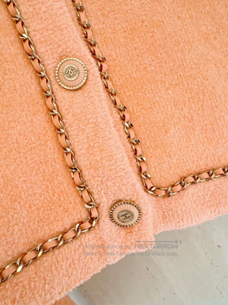 Chanel Chanel Orange-pink chain towel jacket Size XS / US 0-2 / IT 36-38 - 5 Thumbnail