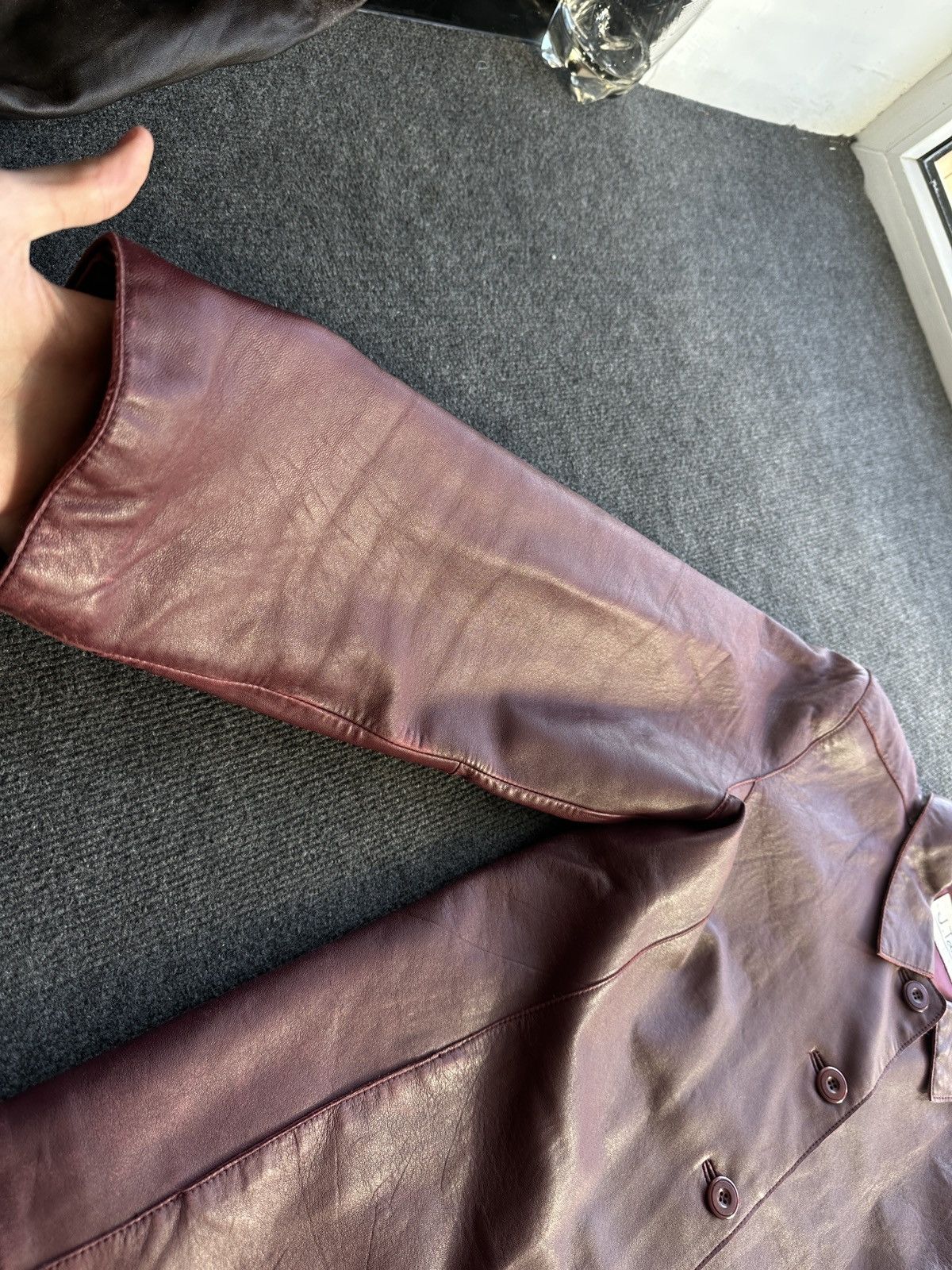 Other 🚨VNTG LEATHER JACKET COAT AVANT GARDE WESTERN DARK RED Size US M / EU 48-50 / 2 - 3 Thumbnail