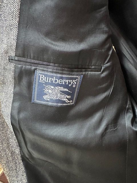Burberry Mens Vintage Burberrys 100% silk lined wool herringbone spo Size 42R - 3 Thumbnail