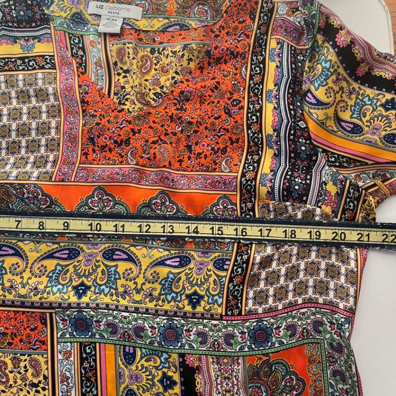 Designer Liz Claiborne Multicolor Tunic Top Size XL / US 12-14 / IT 48-50 - 5 Thumbnail