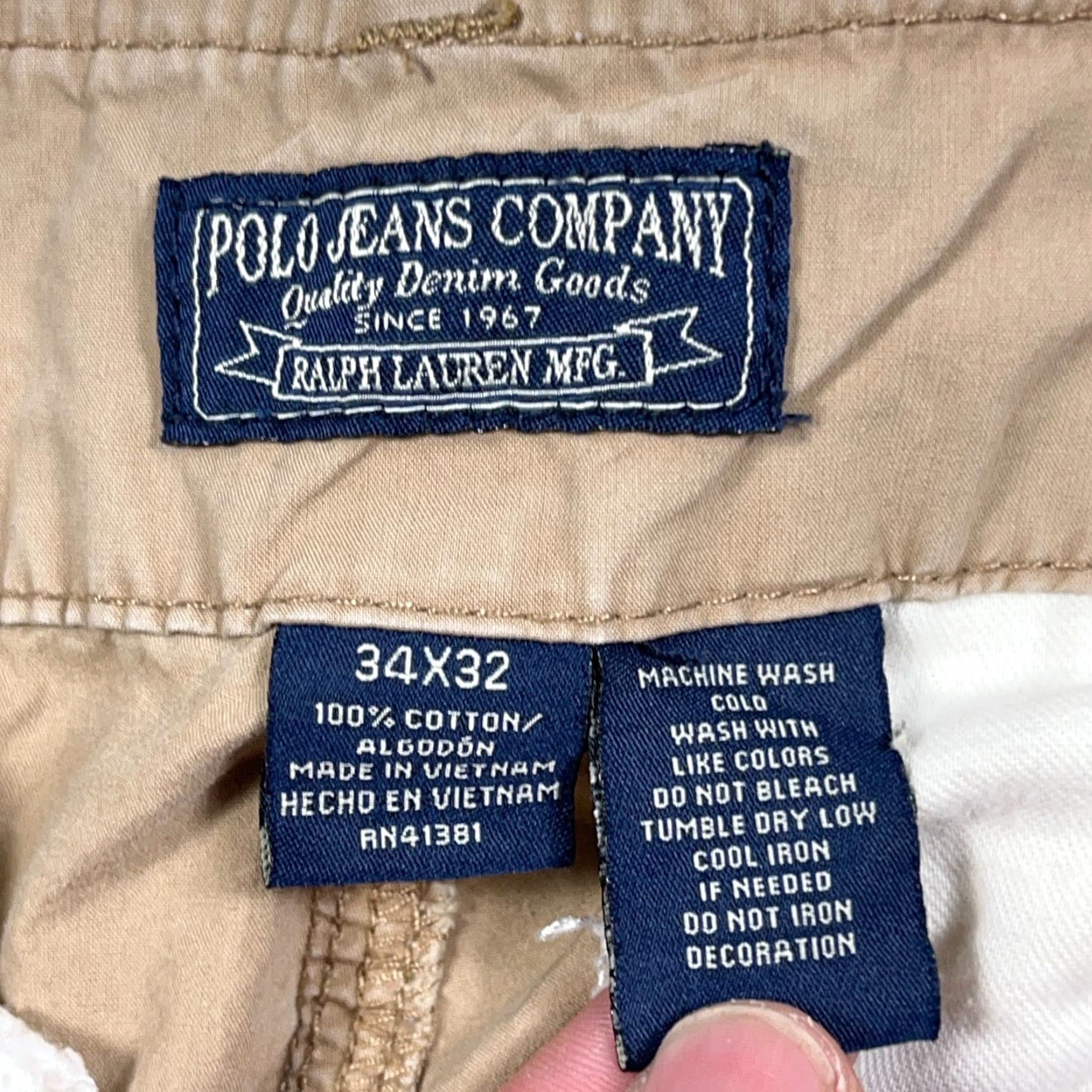 Polo Ralph Lauren VINTAGE Polo Ralph Lauren Cargo Pants Men 34x32 Tan Brown Paratropper Military Cargo Pants Mens Brown 34x32 Size US S / EU 44-46 / 1 - 5 Thumbnail