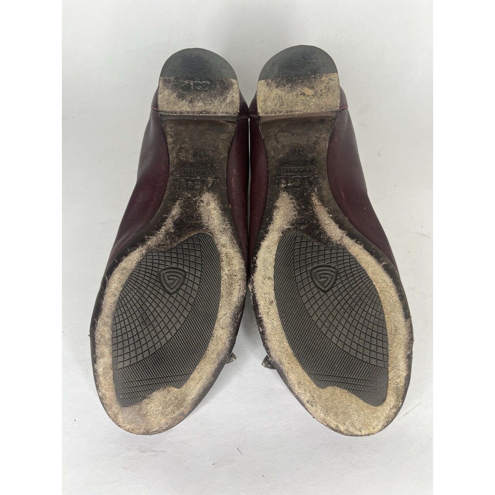 Other AGL Burgundy Leather Cap Toe Buckle Ballet Flats Shoes Women Size US 6.5 / IT 36.5 - 7 Thumbnail