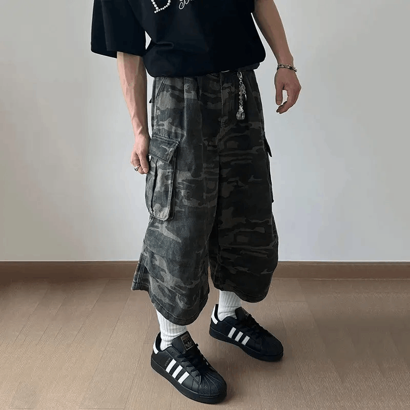 Japanese Brand × Vintage Denim Shorts Large Pocket Camouflage Workwear Size US 28 / EU 44 - 5 Thumbnail