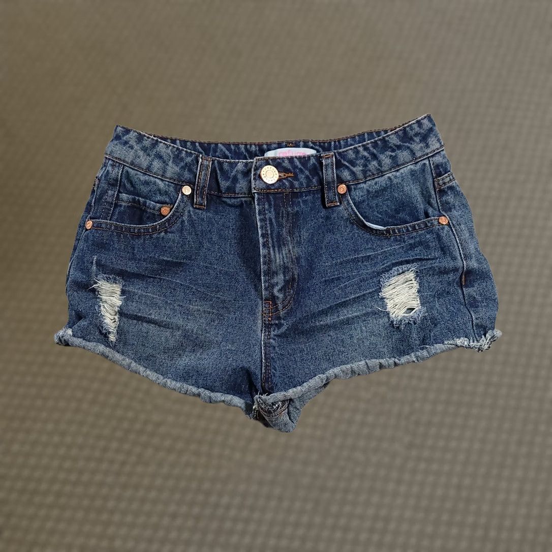 Denime Refuge Shorts Womens Size 2 Blue Denim Cut Off Distressed Hot Pants Shirt? Size 26" / US 2 / IT 38 - 1 Thumbnail