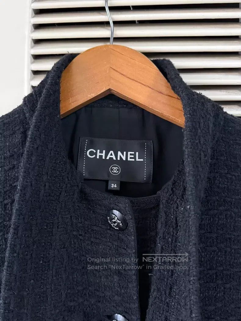 Chanel Chanel Black streamer thick-flowered short coat Size XXS / US 00 / IT 34 - 4 Thumbnail