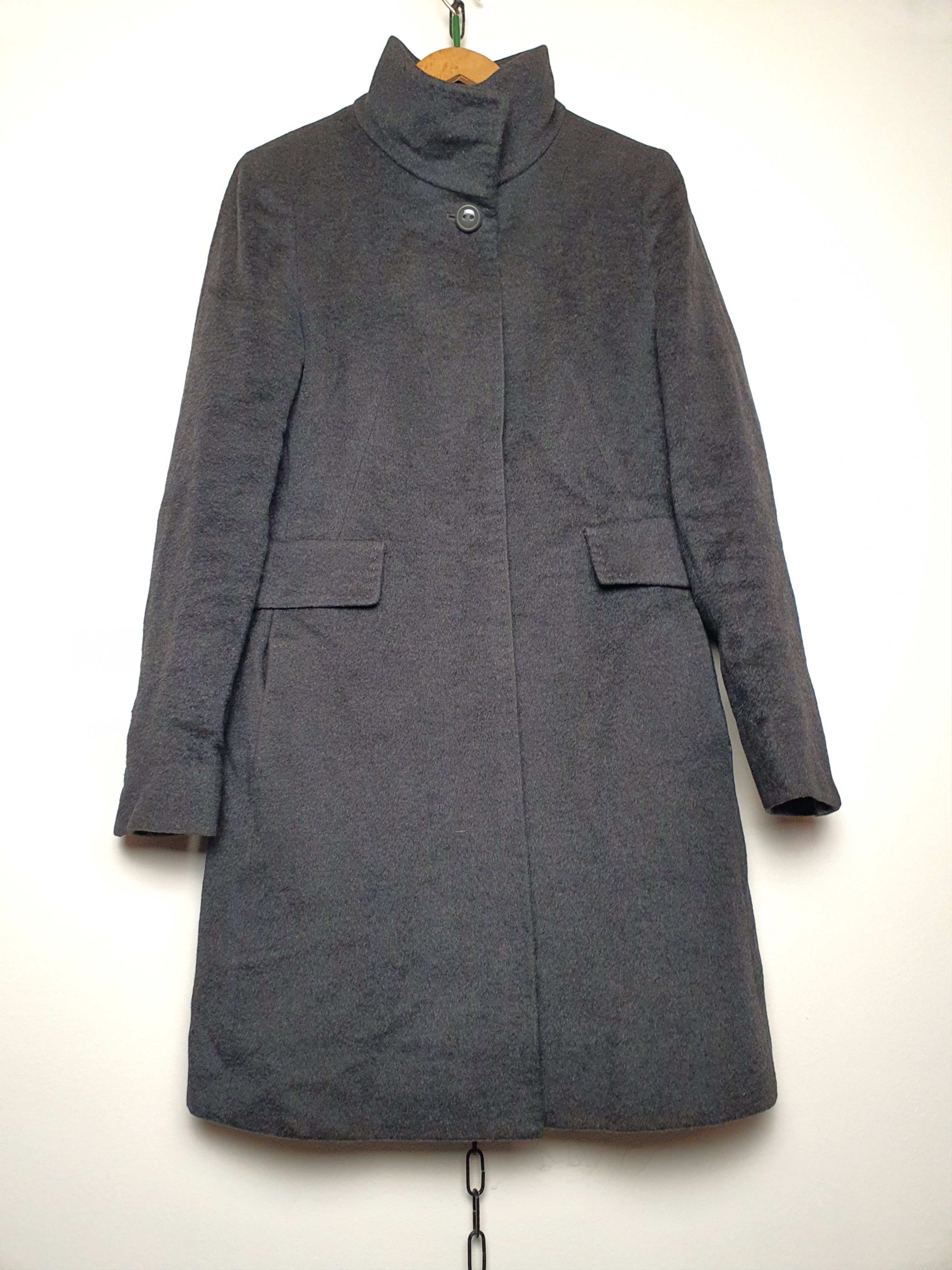 image of Italian Designers Max Mara Studio Wool Coat in Dark Gray, Women's (Size XS)