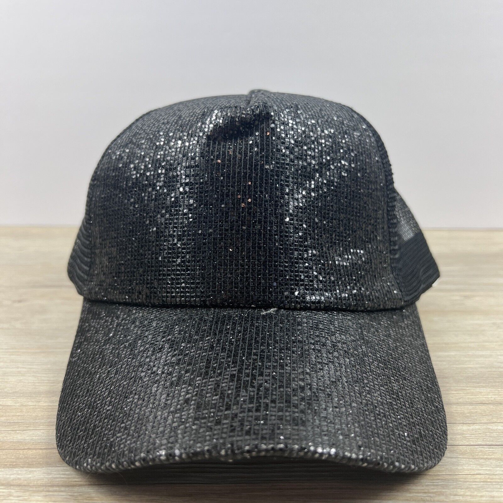Other Black Glitter Hat Snapback Hat Black Adjustable Hat Adult Fi Size ONE SIZE - 3 Thumbnail