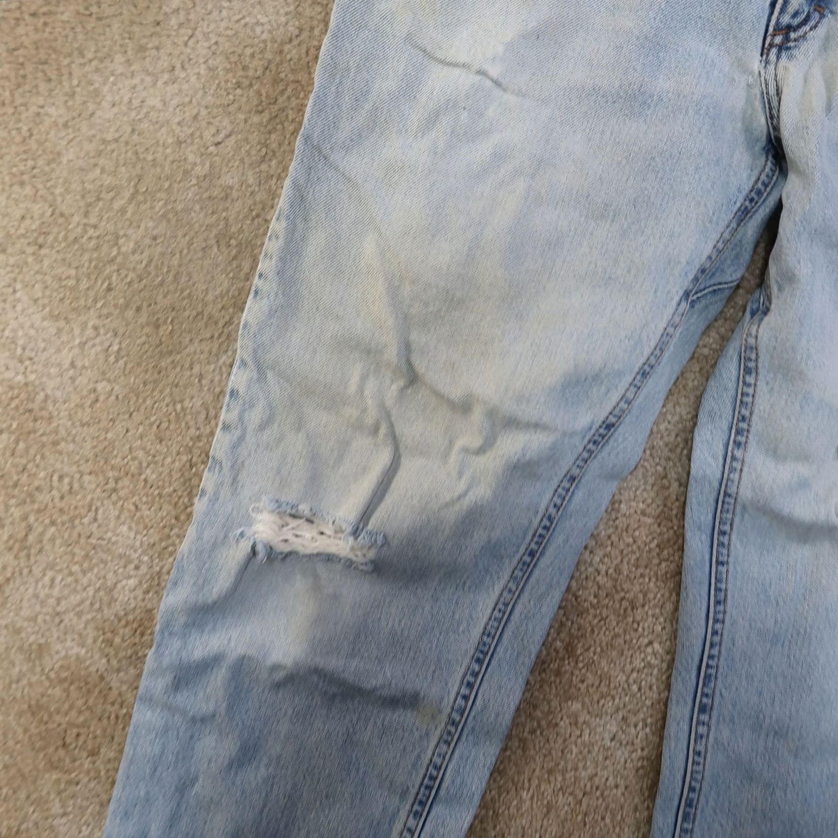 Denime VINTAGE Diamond Cut Jeans Men 34x30 Blue Distressed Denim Cowboy Western Jeans Regular 34x30 Mens blue Distressed Size US 34 / EU 50 - 2 Thumbnail