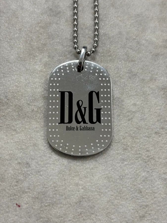Dolce & Gabbana 2000s Dolce & Gabbana Logo Dog Tag Necklace Size ONE SIZE - 5 Thumbnail